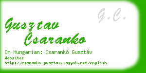 gusztav csaranko business card