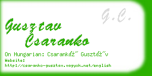 gusztav csaranko business card